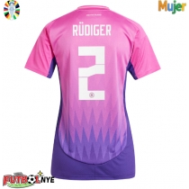 Camiseta Alemania Antonio Rudiger #2 Visitante Equipación para mujer Eurocopa 2024 manga corta